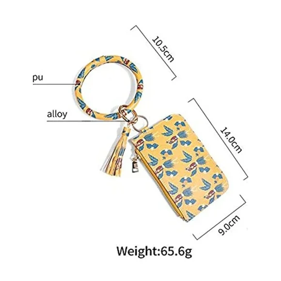 5 For $20.00 Circle Bangle Keychain Wallet ID Card Holder Wristlet - Picture 11 of 11